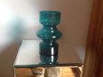 Small Turquoise Hooped Riihimaki Vase