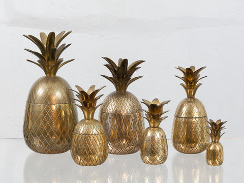 Small Vintage Brass Trinket Pineapple
