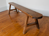 Antique Trestle Style French Oak Bench