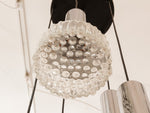 1970s Belgian Cut Glass and Chrome Hanging Light