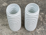 1960s German White OP Art Bisque Royal KPM Vases