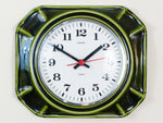 Vintage Europa Quartz German Ceramic Green Wall Clock