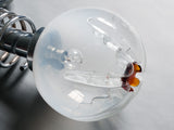 1960s Tinted White and Orange Globe Light by Mazzega