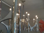 Pair Sciolari 1960's Chrome Chandeliers