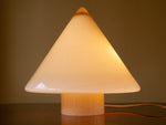 1970's de majo yellow conical swirled murano lamp