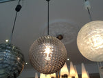 1970's Doria Handblown Dotted Grey Patterned Pendant Light