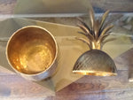 VINTAGE LARGE BRASS PINEAPPLE ICE BUCKET