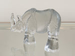 1970s Swedish Kosta Boda Rhinoceros Art Glass Figurine