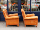 Pair of 1950's Moustache Back French Leather Club Chairs