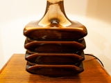 1970's Cari Zalloni 'Facette' Brown Pottery Table Lamp by Steuler of West Germany