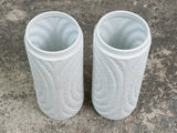 1960s German White OP Art Bisque Royal KPM Vases