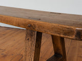 Antique Trestle Style French Oak Bench