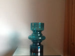 Small Turquoise Hooped Riihimaki Vase