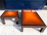 1970's Rectangular Multi-Coloured Brown and Orange High Gloss Coffee Table