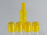 Bright Yellow Carafe and 4 Water Glasses