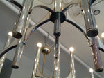 Pair Sciolari 1960's Chrome Chandeliers