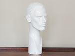 Vintage German White Resin Male Head Sculpture