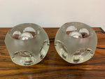 Pair of 1970s Peill and Putzler Frosted Glass Round Ice Cube Table Lamps