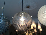 1970's Doria Handblown Dotted Grey Patterned Pendant Light