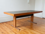 1970s German Copper, Resin and Rosewood Coffee or Dining Table