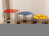 2007 Signed Set of Triple Play Coloured Side Tables by Gaetano Pesce