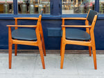 1960s Danish Svend Age Eriksen for Glostrup Mobelfabrik Teak Desk Armchairs