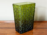 Vintage 1960's Czech Emerald Green Reptile Mottled Vase