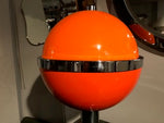 1960's Space Age Globe Orange and Chrome Table Lamp - Guzzini Style