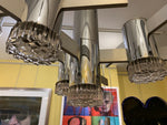 1970s Italian Abstract Chrome and Glass Chandelier by Gaetano Sciolari