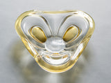 French Art Yellow and Clear Glass Bowl