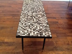 1960s Black and White Mosaic Coffee Table