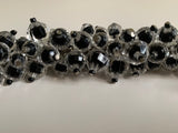 Vintage Black and Clear Plastic Beaded Bauble Bracelet