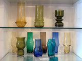 Large Riihimaki Olive Green Glass Vase By Tamara Aladin