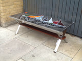 1960'S TILED TOP AND CHROME FRAME COFFEE TABLE
