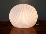 1970's Peill & Putzler White Striped Glass Table Lamp