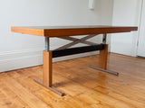 1970s German Copper, Resin and Rosewood Coffee or Dining Table