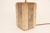 Pair of Vintage French Marble and Brass Veneer Rectangular Table Lamps