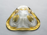 French Art Yellow and Clear Glass Bowl