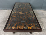 Large Vintage Print Block Coffee Table