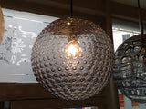 1970's Doria Handblown Dotted Grey Patterned Pendant Light