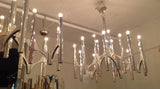 Pair Sciolari 1960's Chrome Chandeliers