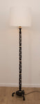 Vintage Ebony Twisted Wood with Bone Inlay Floor Lamp