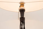 Vintage Ebony Twisted Wood with Bone Inlay Floor Lamp