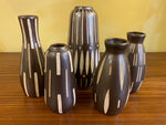 Set of 5 1950s German Anton Piesche Pottery Vases