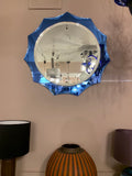 1960s Italian Cobalt Blue Sunburst Wall Mirror Fontana Arte Style
