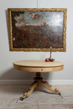 English Bleached Oak Drum or Centre Table with Eight Drawers, circa 19th Century