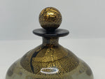 1980s Maltese Gozo Glass Black & Gold Perfume Bottle