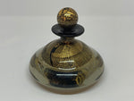 1980s Maltese Gozo Glass Black & Gold Perfume Bottle