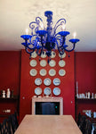 Large Vintage Cobalt Blue Murano Glass Chandelier