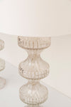 Large Pair of 1960s Italian Glass and Chrome Lamps